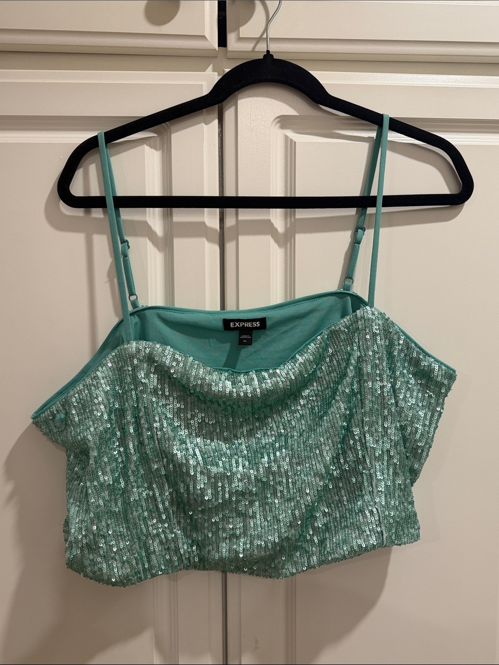 Express Sequin Crop Tank